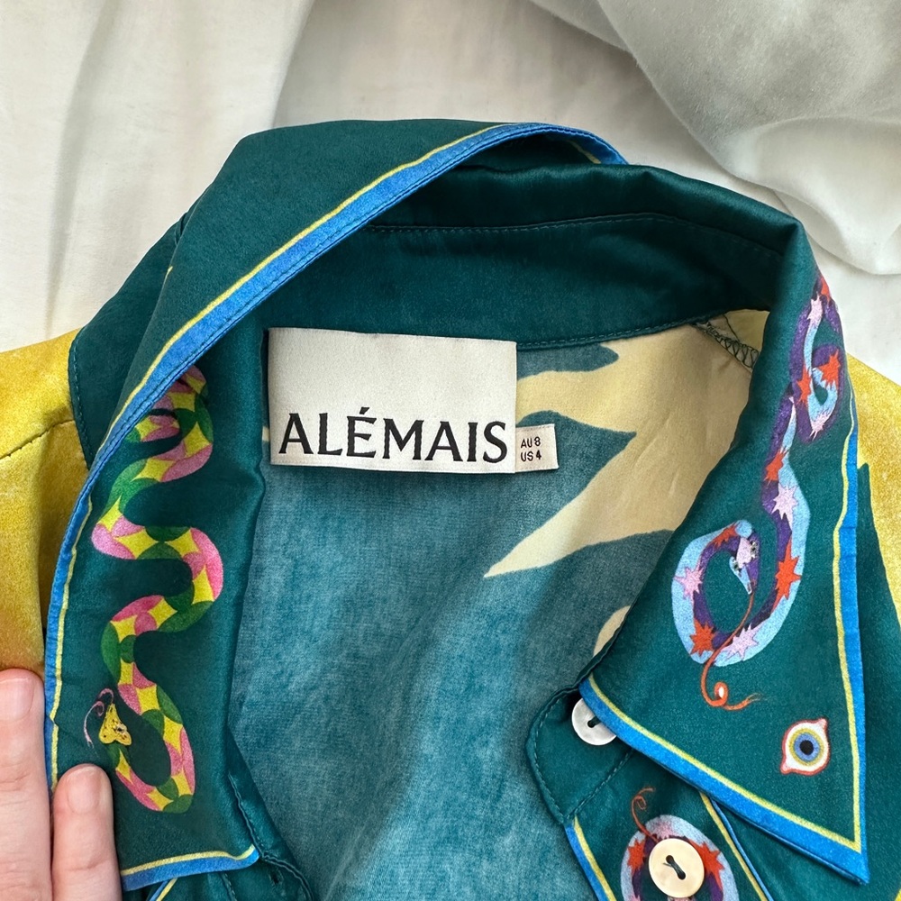 Alemais Guardian Silk Shirt & Pants Set – Green | Size AU 8 - US 4 - Picture 3 of 8